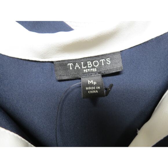Lot of 2 Talbots Petite Size 10 Medium Blue Velour Blazer & Blouse Top - Picture 9 of 12
